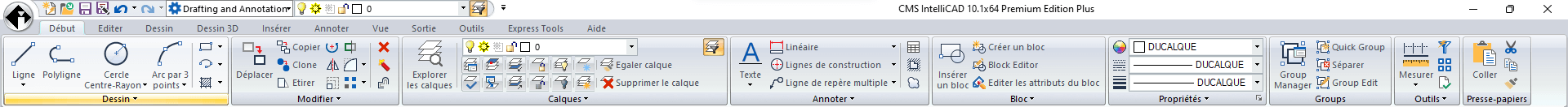 CMS IntelliCAD French user interface